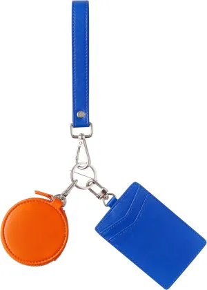 Microfiber Leather Keychain Wristlet Wallet for Women Dual Pouch Wristlet Mini Purse with Card Holder Women Wallet Portable Landyard Coin Purse Keychain Wallet