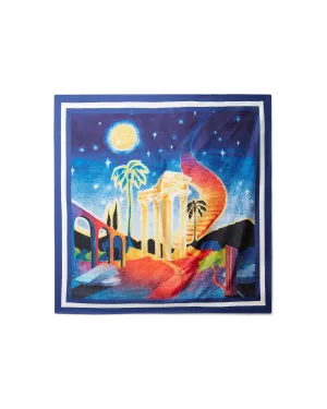 Midnight Acropolis Large Silk Scarf