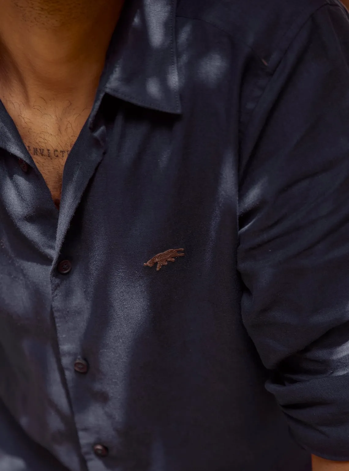 Midnight Blue Linen Shirt