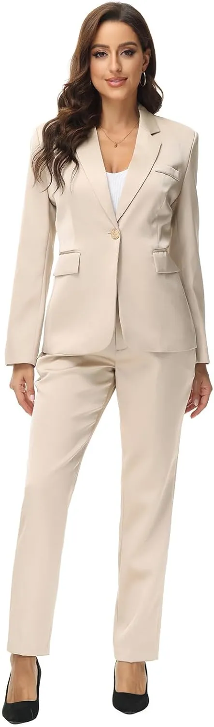 MODFUL Women Business Clothes Pant Suits Professional Office 2 Piece Suits