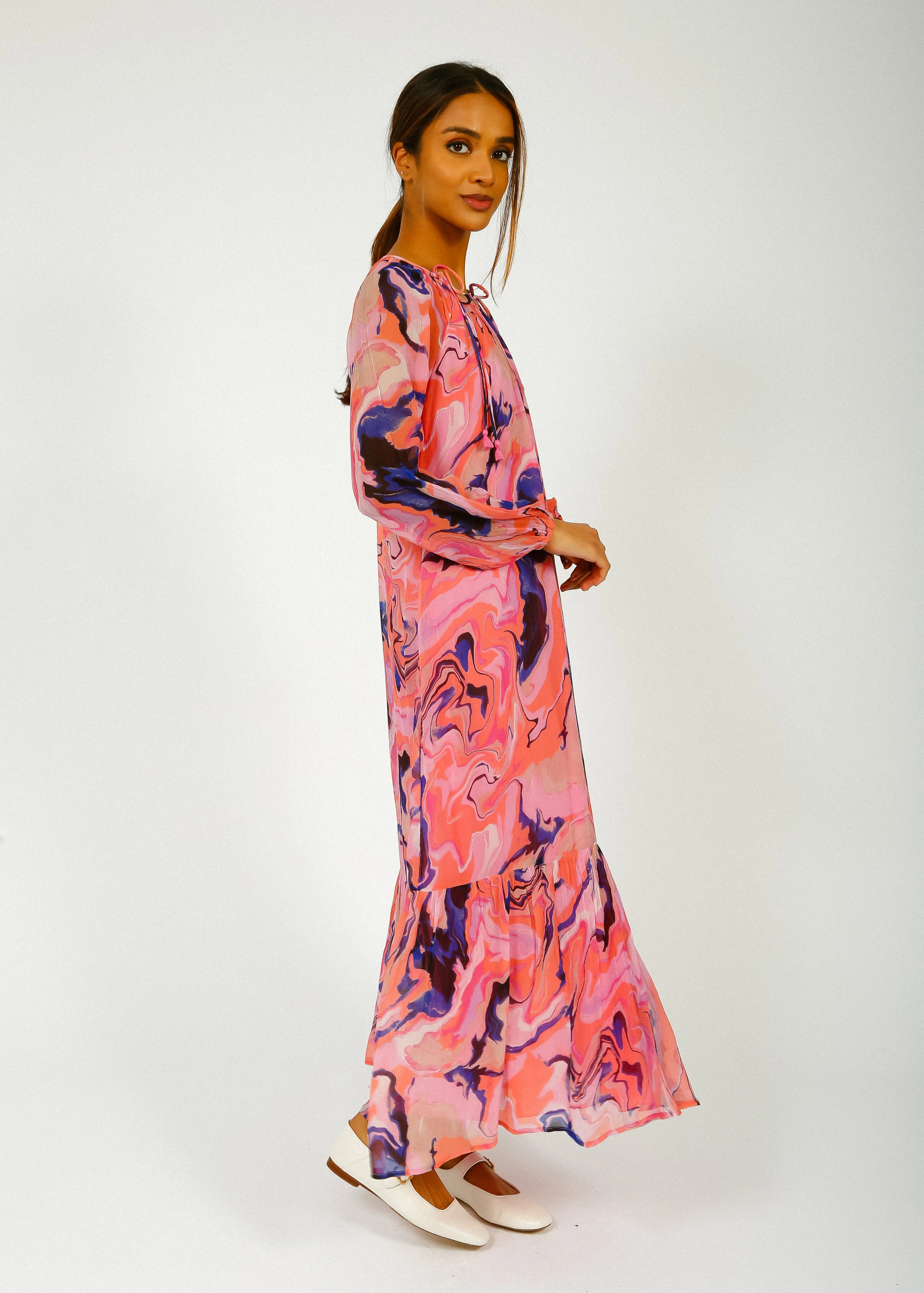 MOLIIN Willow Dress in Coral Almond