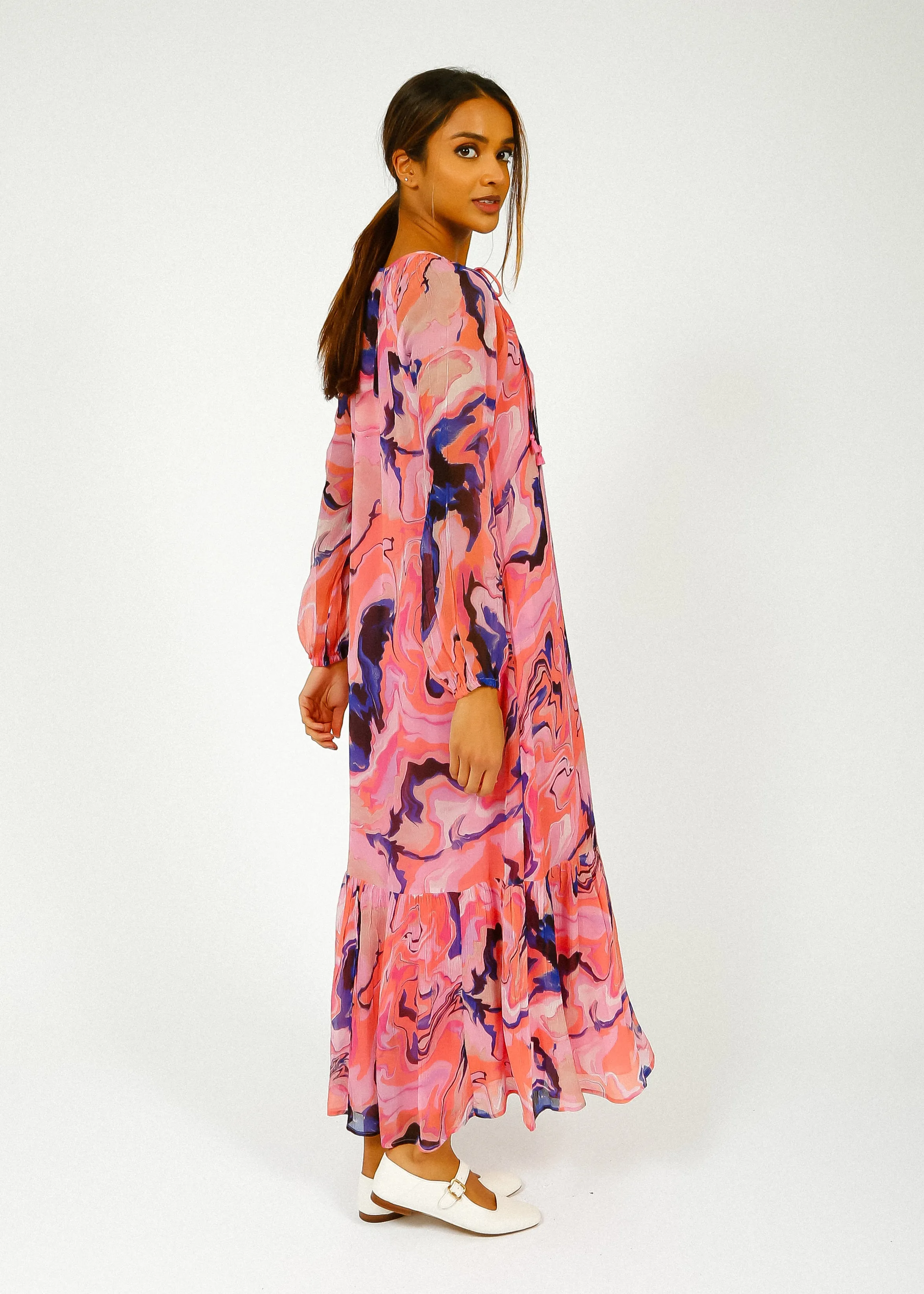 MOLIIN Willow Dress in Coral Almond