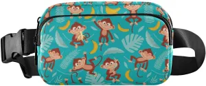 Monkey Banana Fanny Packs for Women & Men Waterproof Waist Pack Fashion Casual Crossbody Bags Hip Bum Bag with Adjustable Strap Hands Free for Outdoors, Hiking, Running, Travel