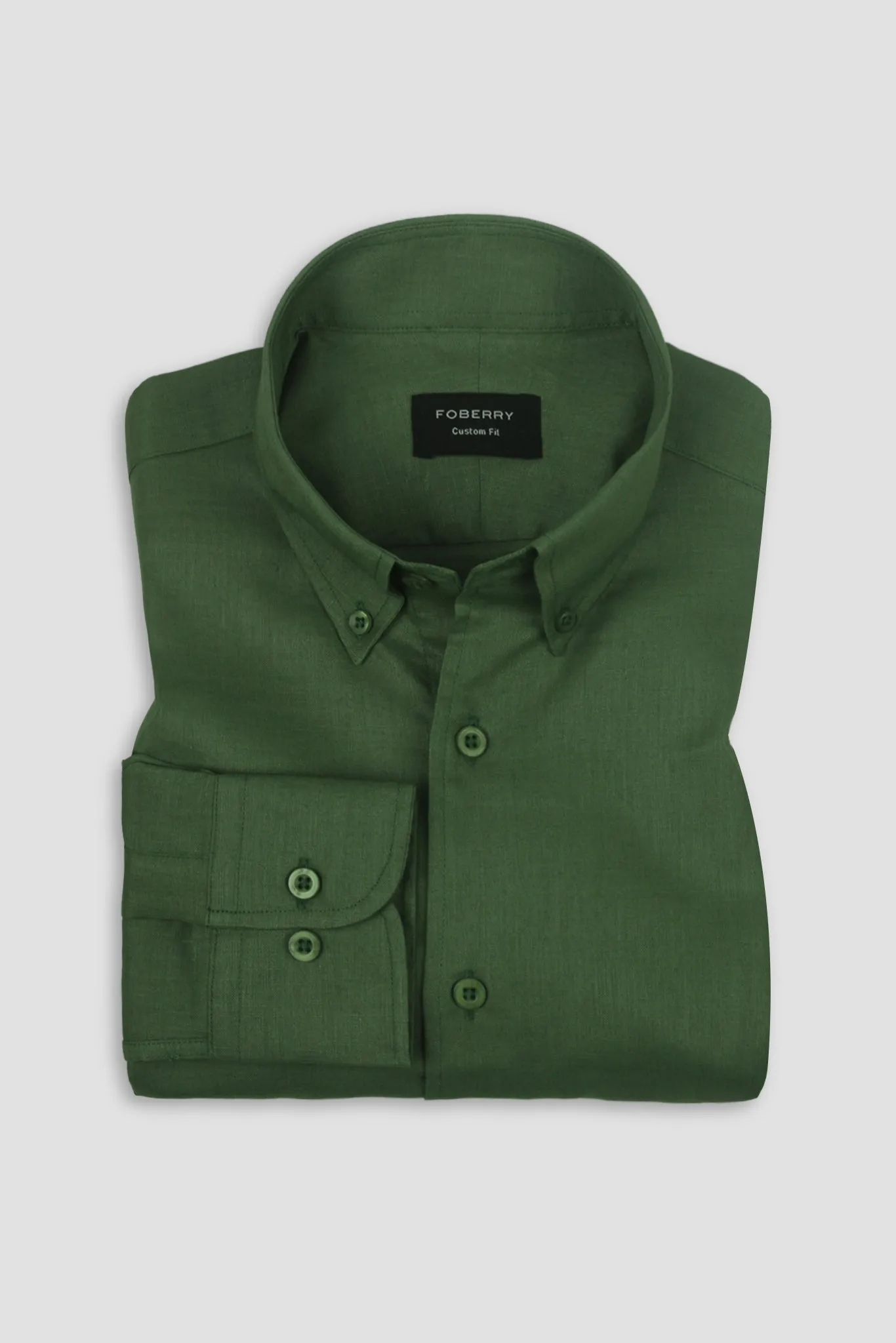 Moss Green Irish Linen Shirt