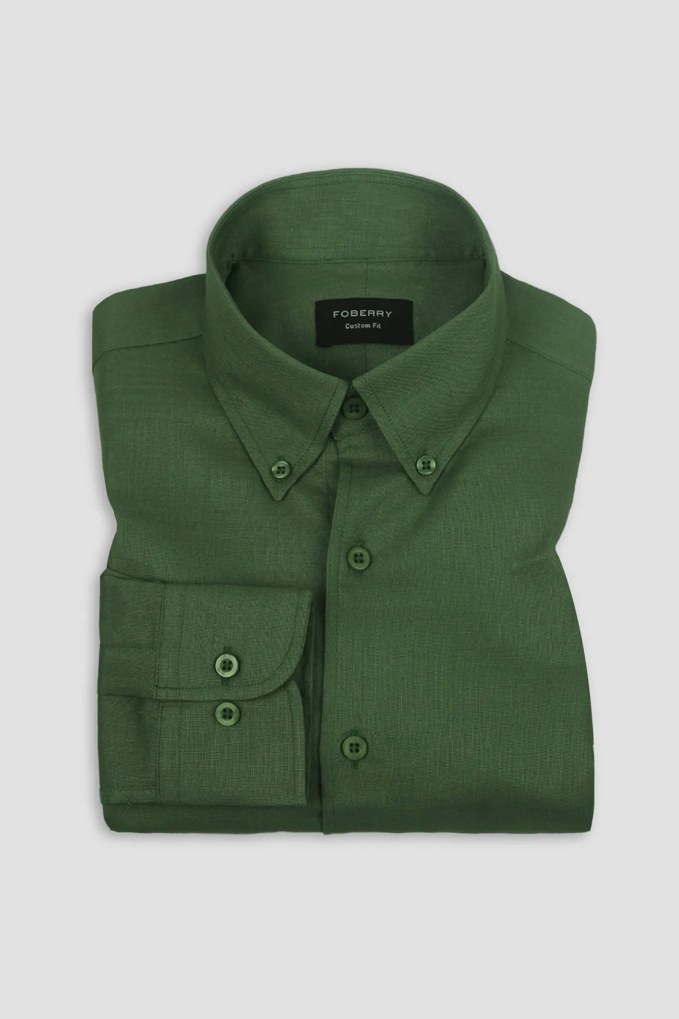 Moss Green Irish Linen Shirt