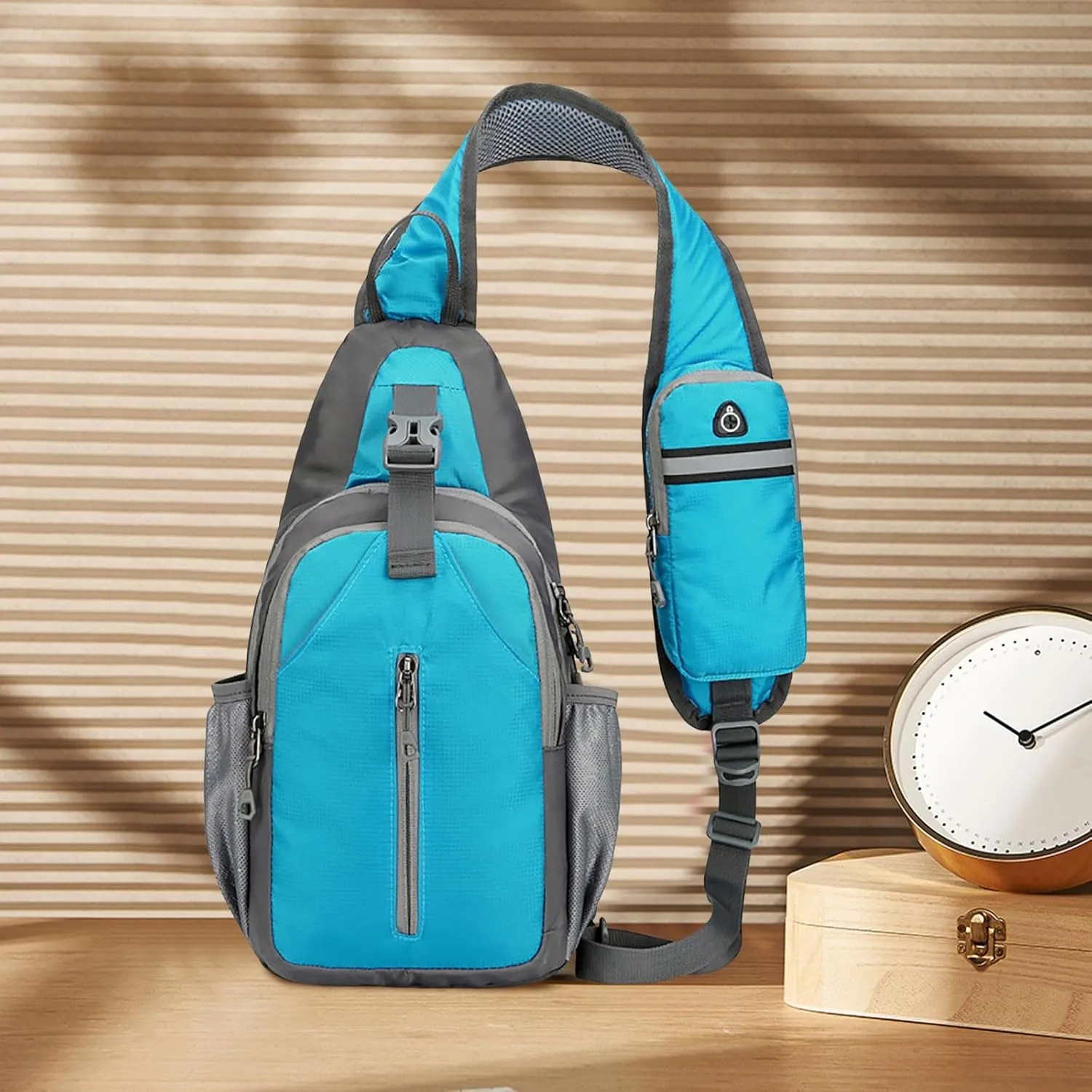 New Casual Messenger Bags Sports Male And Female Students Simple One Shoulder Splash Proof Outdoor (Sky Blue, One Size)