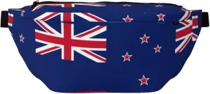 New Zealand Flag Stylish Crossbody Waist Pack - Versatile And Compact Travel Pouch For Hands-Free Storage