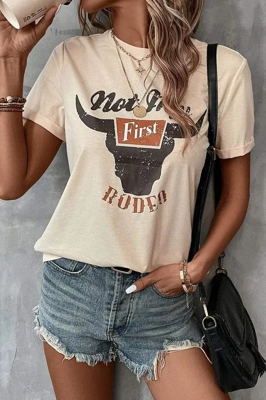 Not My First Rodeo Apricot Graphic Tee