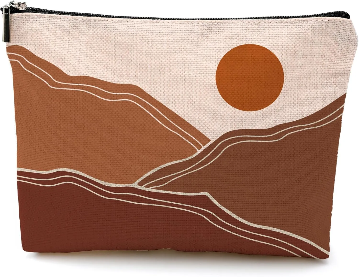 OHSUL Boho Makeup Bag, Boho Nature Cosmetic Bag Makeup Bags for Women Girls Mom, Boho Sun Landscape Nature Mountain Cosmetic Bag, Boho Bohemian Travel Pouch Makeup Bag