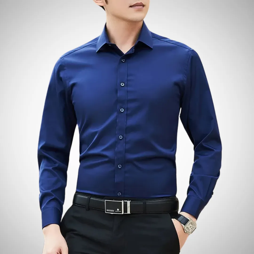 Oscar Men's Slim Fit Formal Long Sleeve Shirt with Button Closure | Ideal for All Seasons