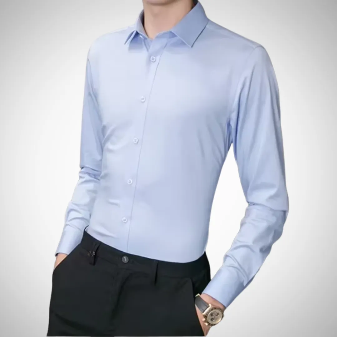 Oscar Men's Slim Fit Formal Long Sleeve Shirt with Button Closure | Ideal for All Seasons