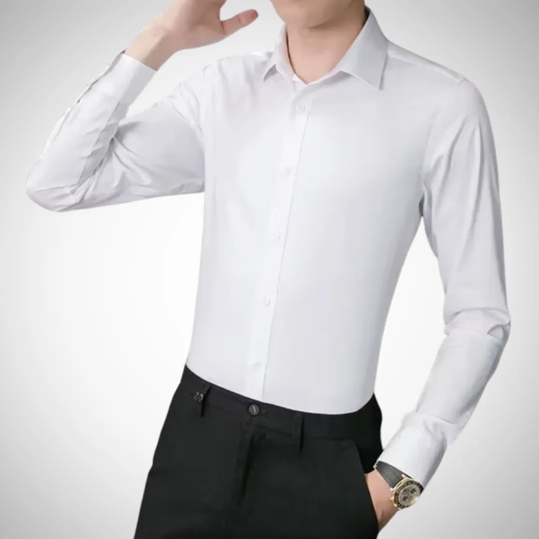 Oscar Men's Slim Fit Formal Long Sleeve Shirt with Button Closure | Ideal for All Seasons