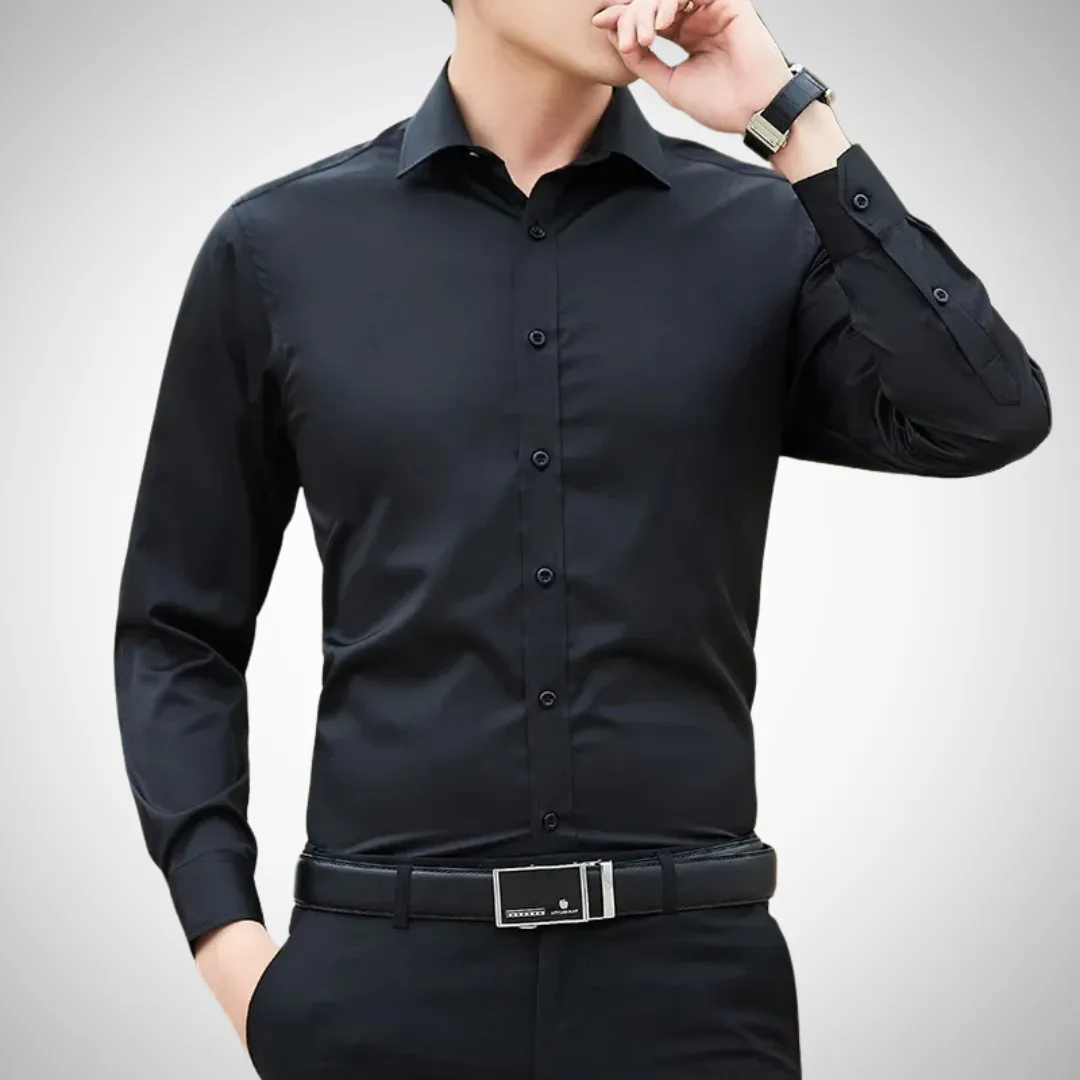 Oscar Men's Slim Fit Formal Long Sleeve Shirt with Button Closure | Ideal for All Seasons