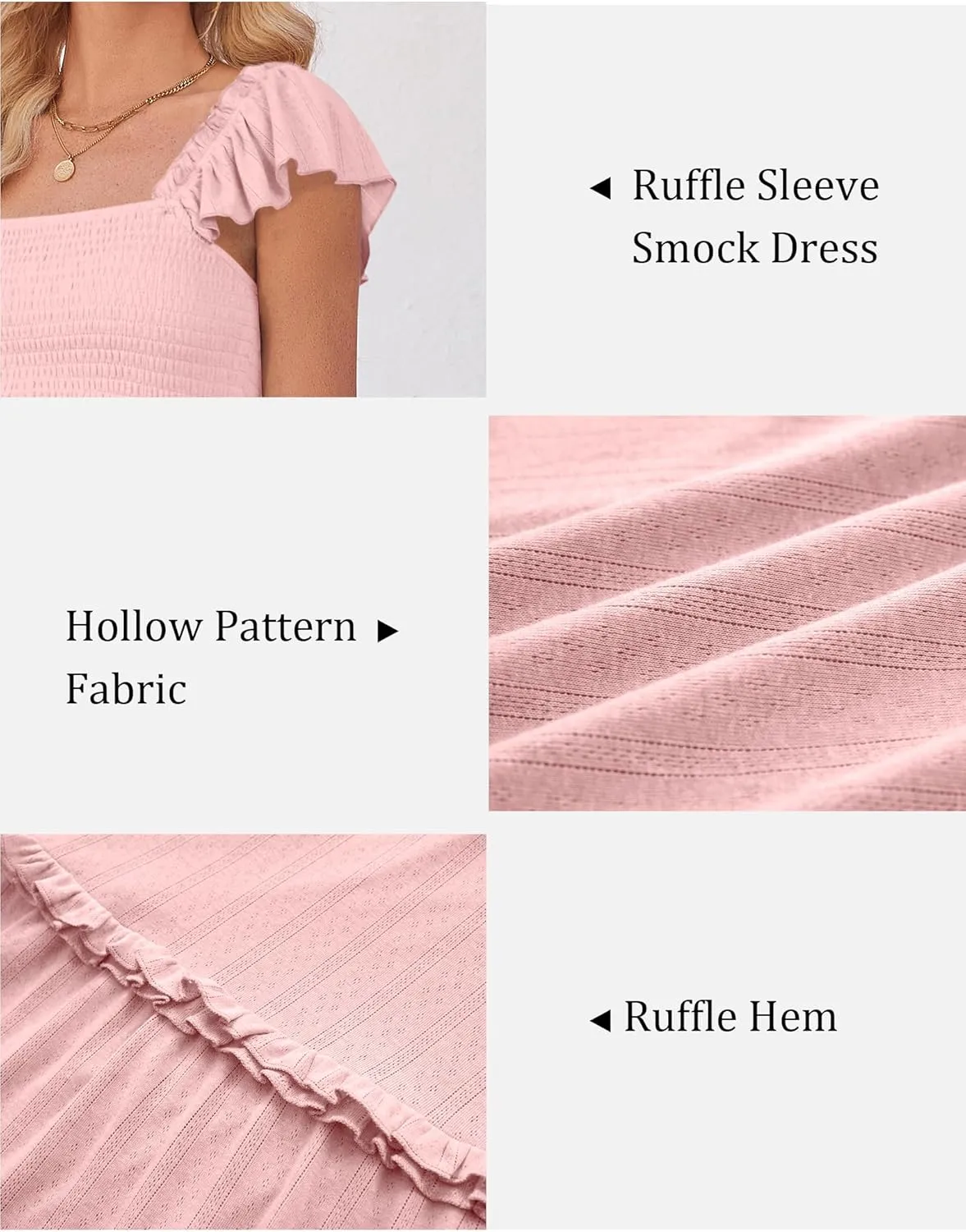 OUGES Womens 2025 Summer Maternity Photoshoot Dress Boho Maxi Smocked Baby Shower Dress Ruffle Sleeve Maternity Clothes