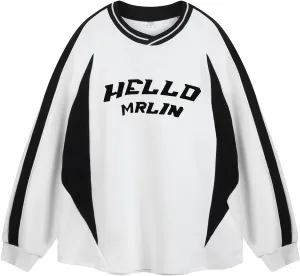 Oversized Crewneck Black Graphic Hoodies for Women Sweatshirts for Men Red Vintage Pullover Loose Fit Streetwear Long Sleeve