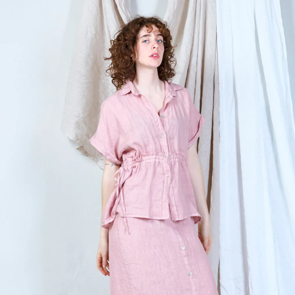 Oversized drawstring waist blouse wholesale
