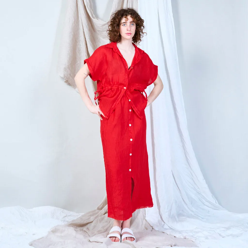 Oversized drawstring waist blouse wholesale