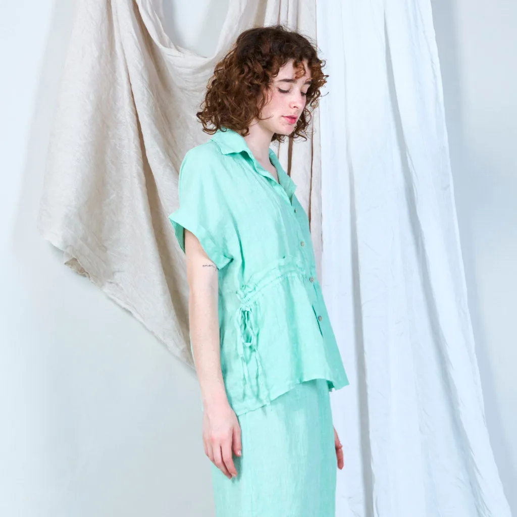 Oversized drawstring waist blouse wholesale