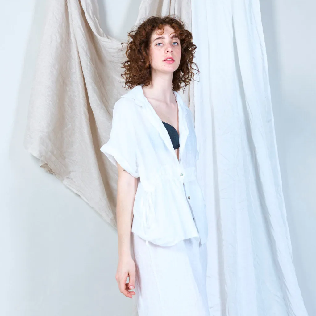 Oversized drawstring waist blouse wholesale