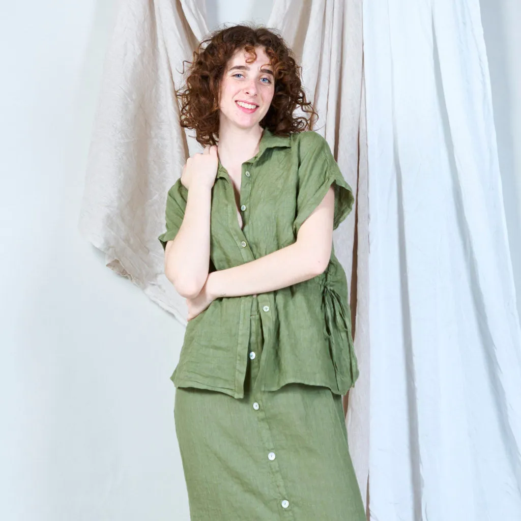 Oversized drawstring waist blouse wholesale