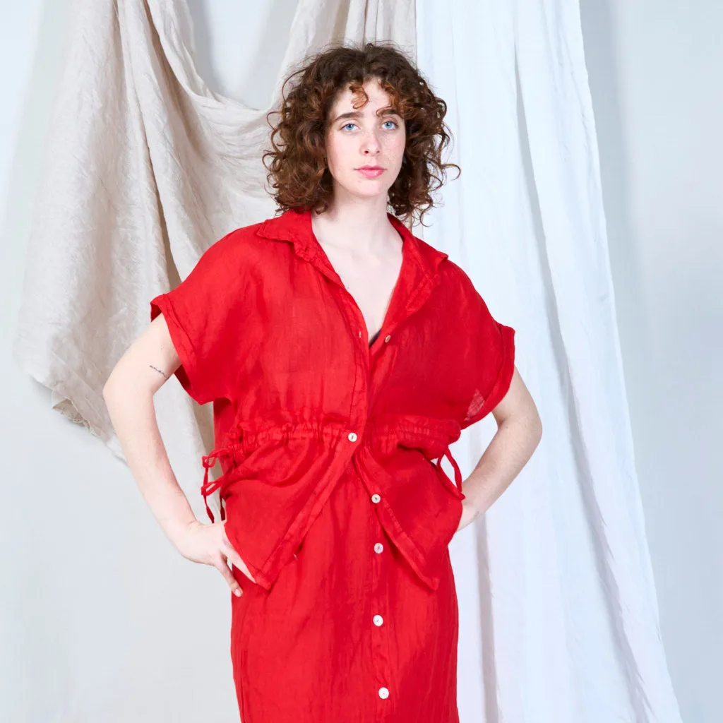 Oversized drawstring waist blouse wholesale