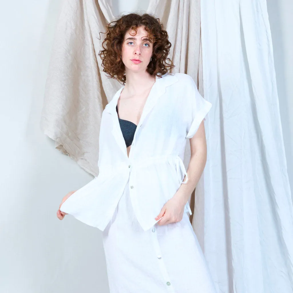 Oversized drawstring waist blouse wholesale