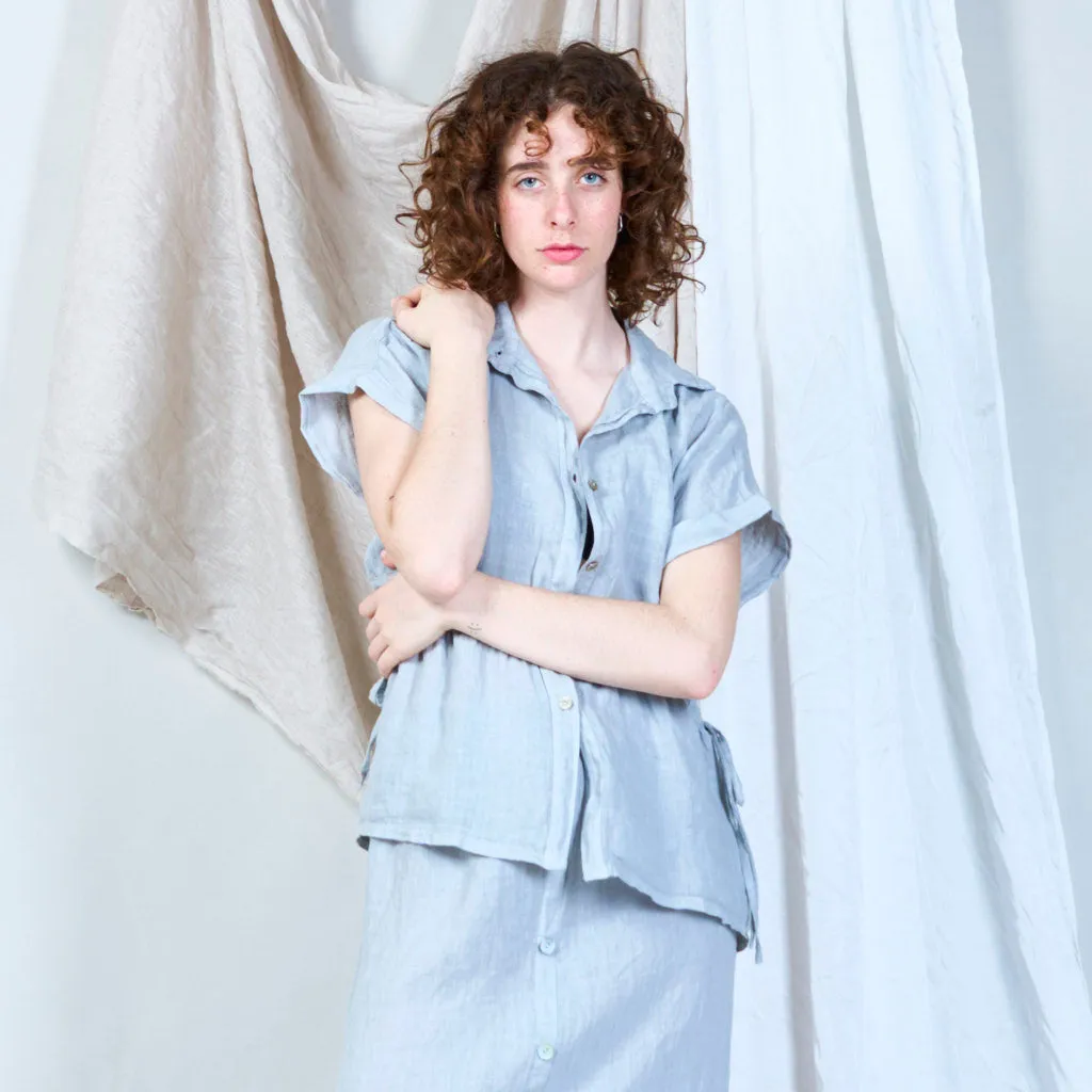 Oversized drawstring waist blouse wholesale