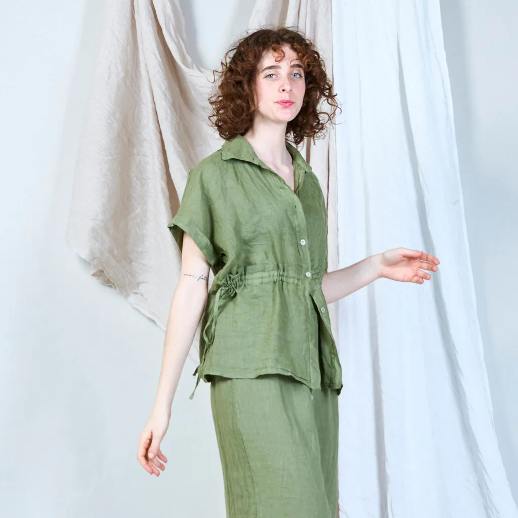 Oversized drawstring waist blouse wholesale