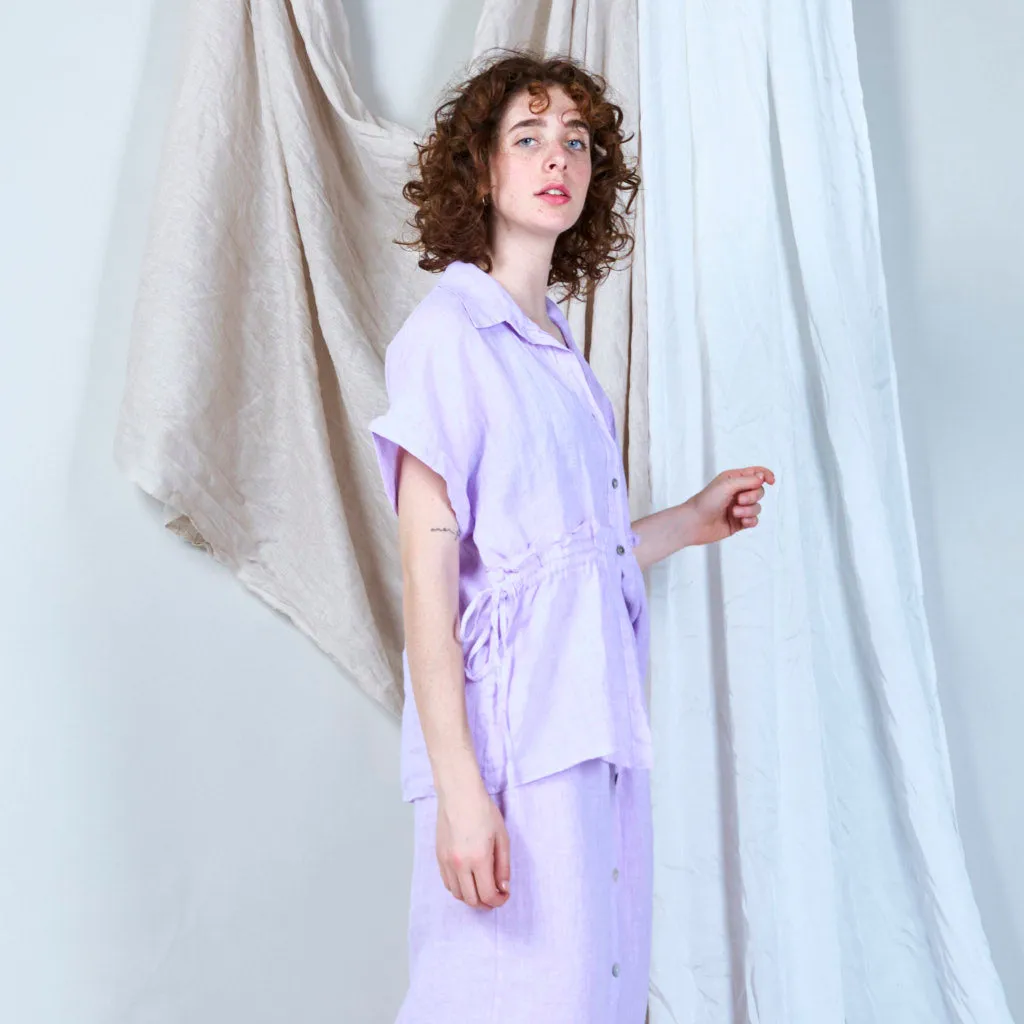 Oversized drawstring waist blouse wholesale