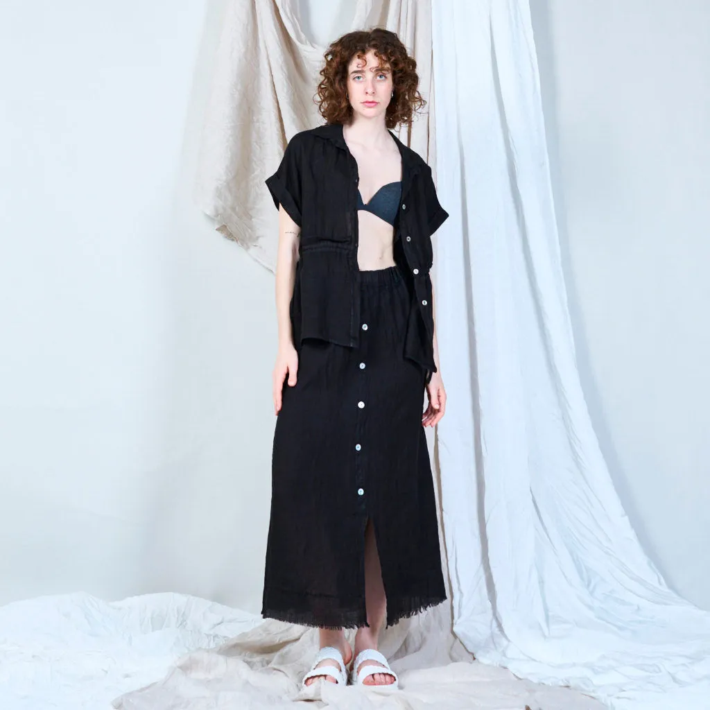 Oversized drawstring waist blouse wholesale