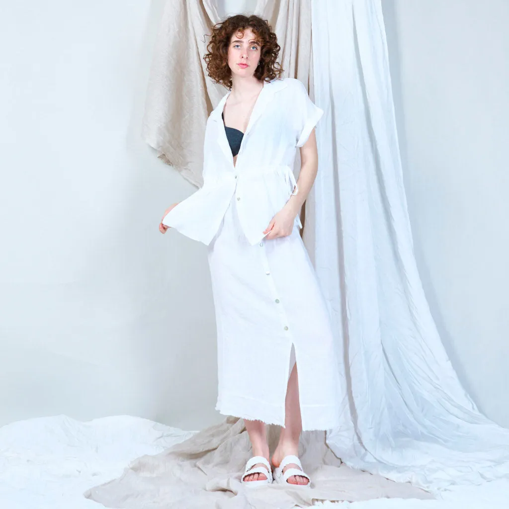 Oversized drawstring waist blouse wholesale