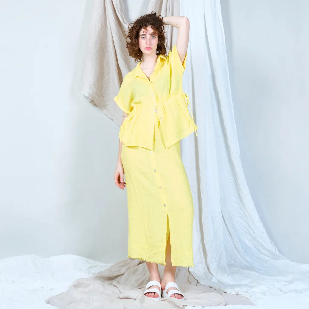 Oversized drawstring waist blouse wholesale