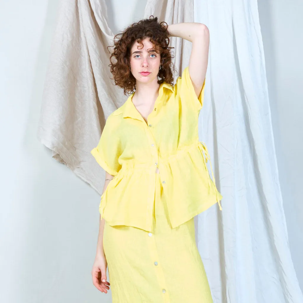 Oversized drawstring waist blouse wholesale