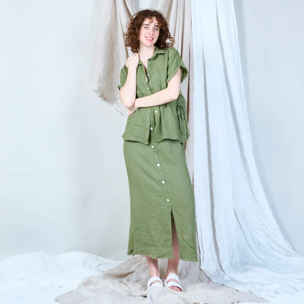 Oversized drawstring waist blouse wholesale