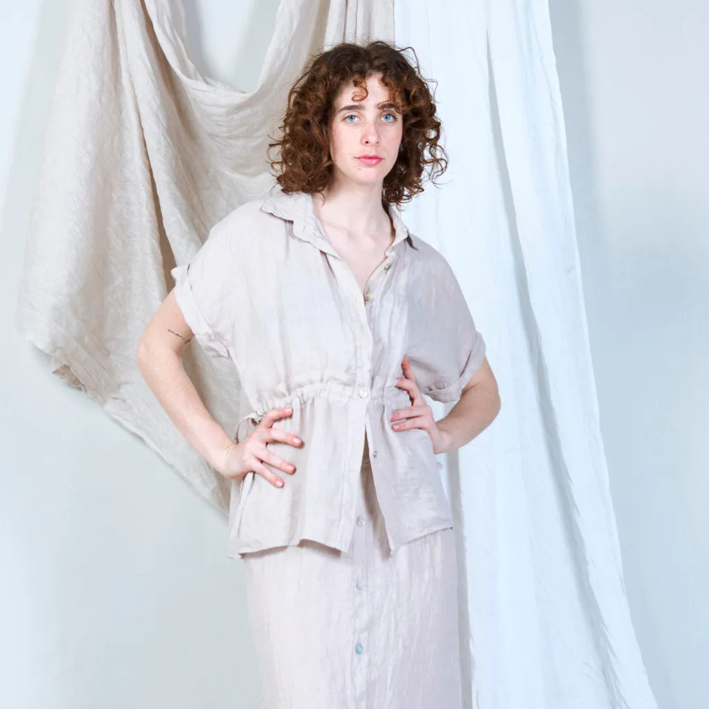 Oversized drawstring waist blouse wholesale