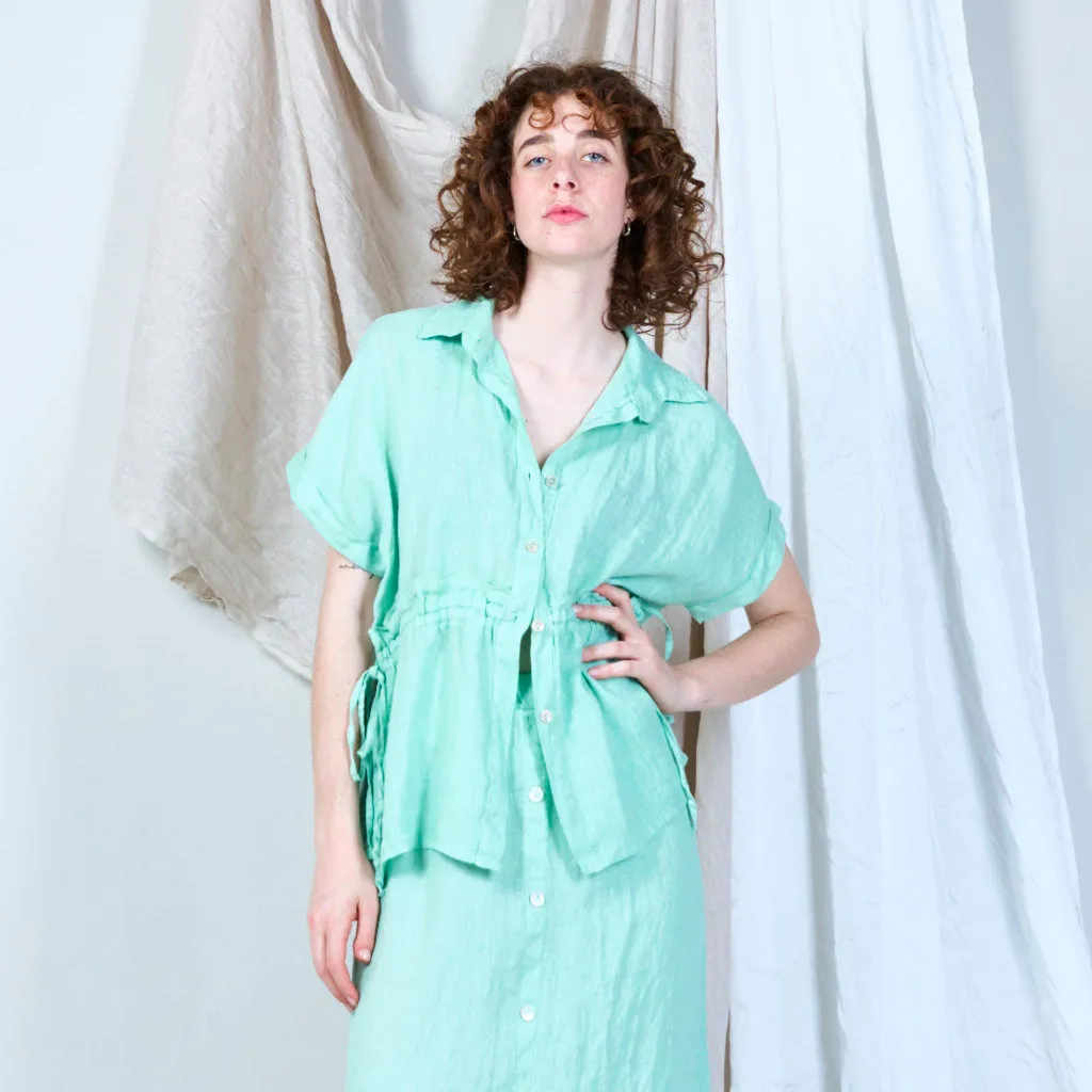 Oversized drawstring waist blouse wholesale
