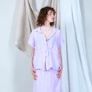 Oversized drawstring waist blouse wholesale