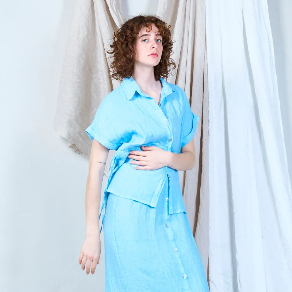Oversized drawstring waist blouse wholesale