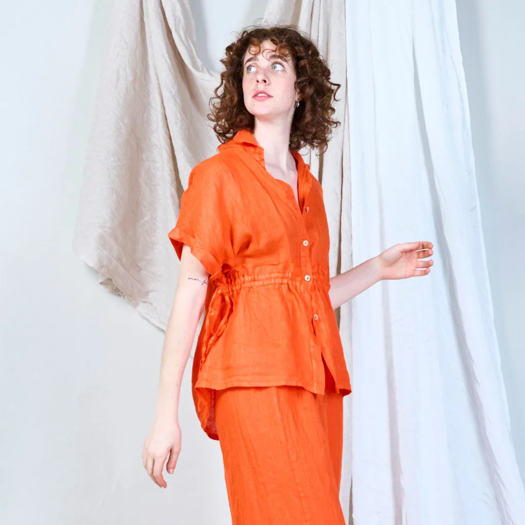 Oversized drawstring waist blouse wholesale