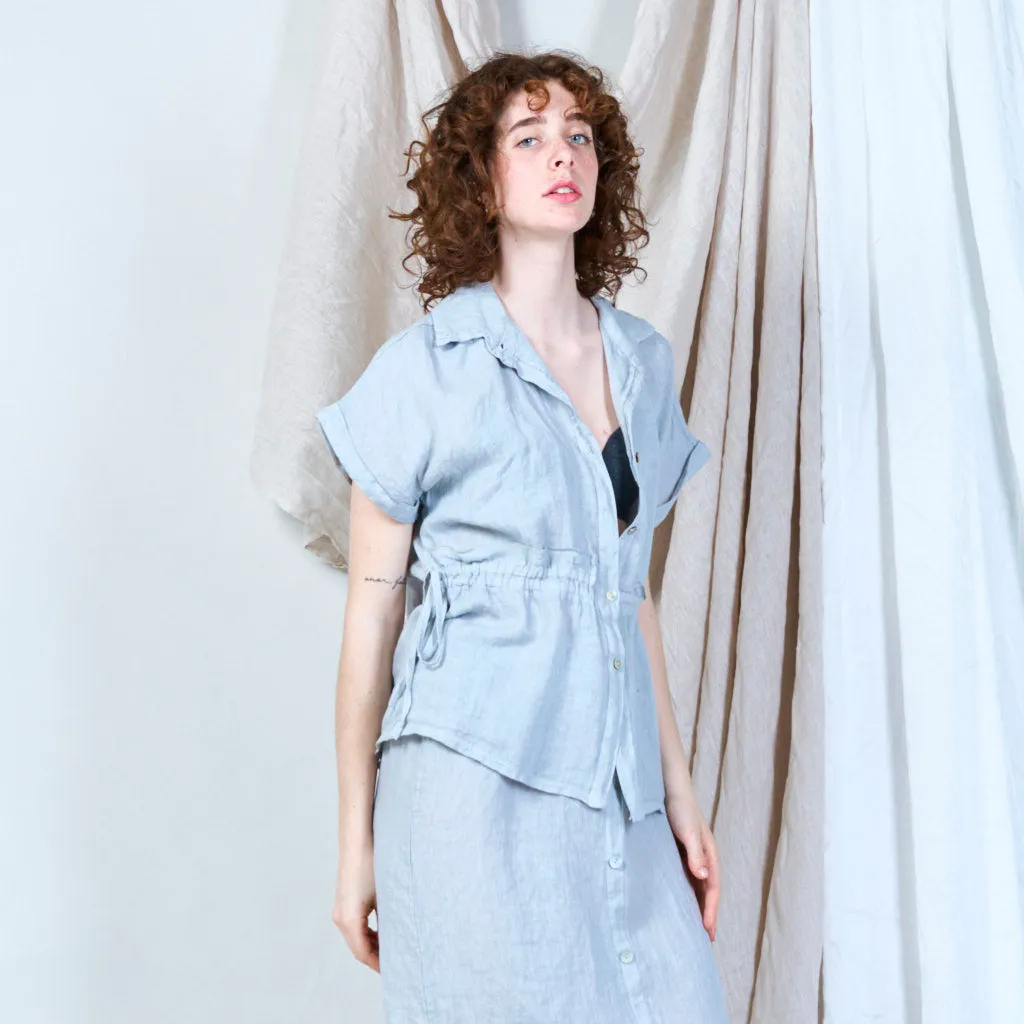 Oversized drawstring waist blouse wholesale