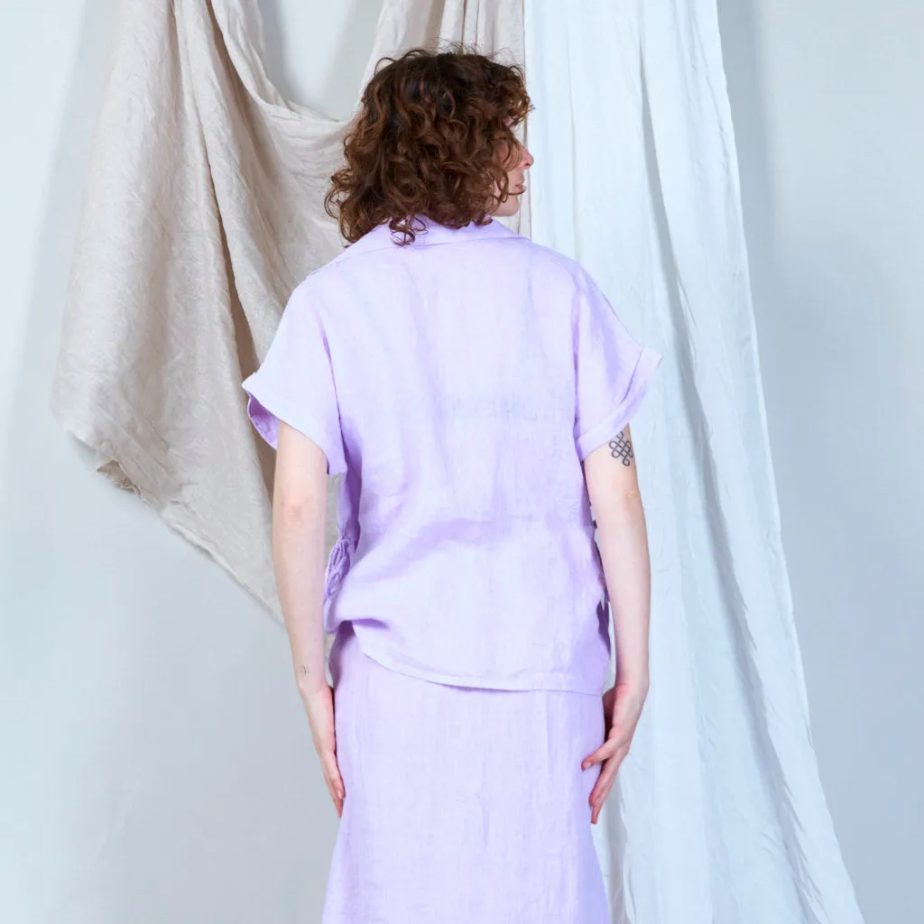 Oversized drawstring waist blouse wholesale