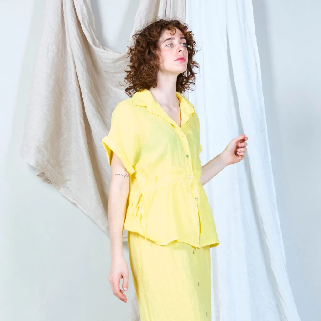 Oversized drawstring waist blouse wholesale