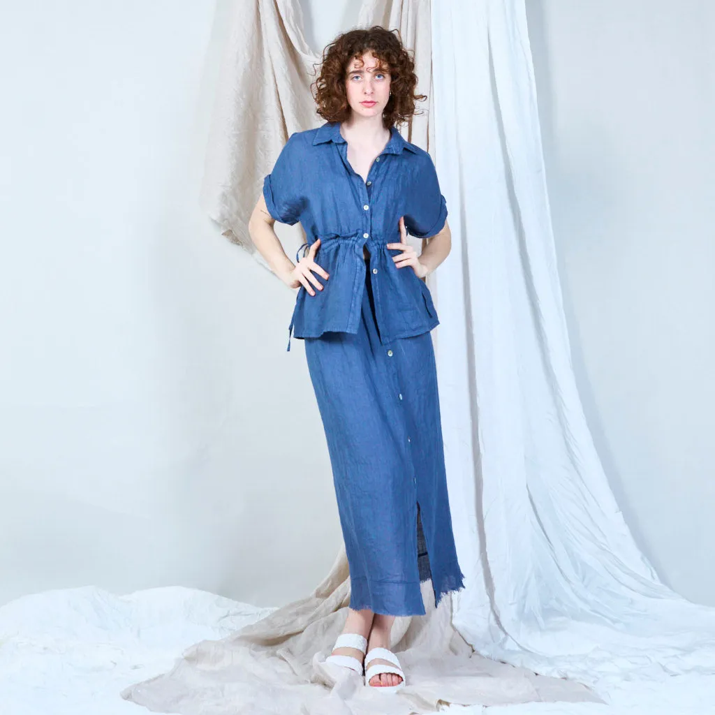 Oversized drawstring waist blouse wholesale