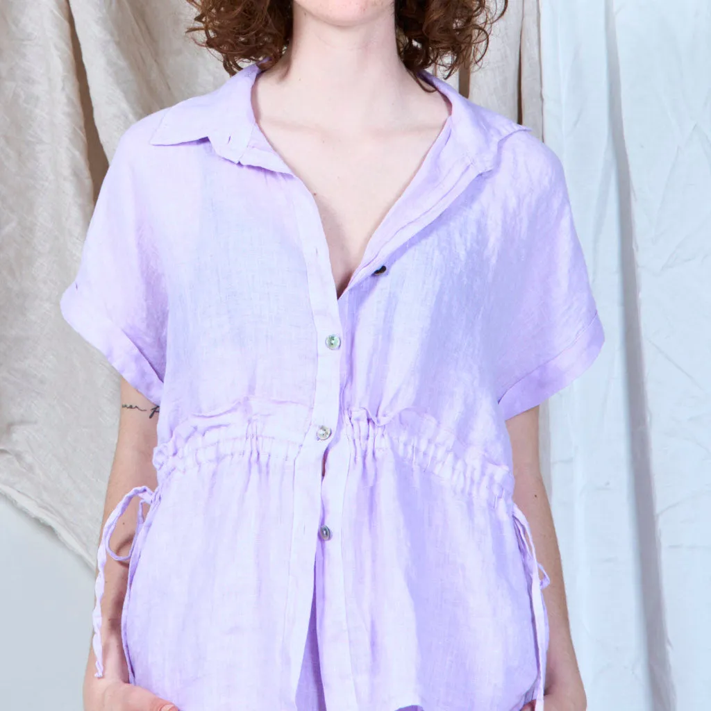 Oversized drawstring waist blouse wholesale