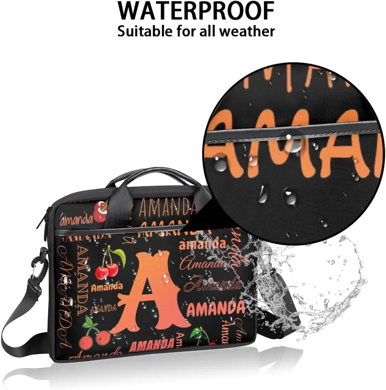 Personalized Laptop Bag Case Baseball Custom Computer Briefcases for Women Men Waterproof