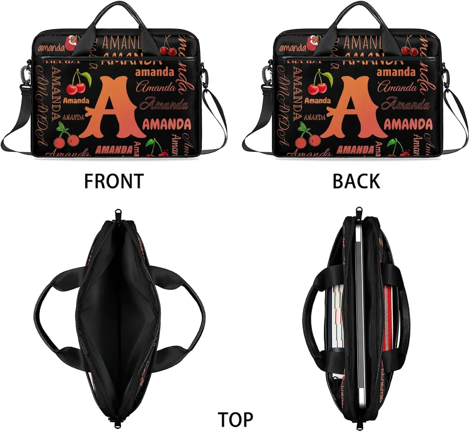 Personalized Laptop Bag Case Baseball Custom Computer Briefcases for Women Men Waterproof