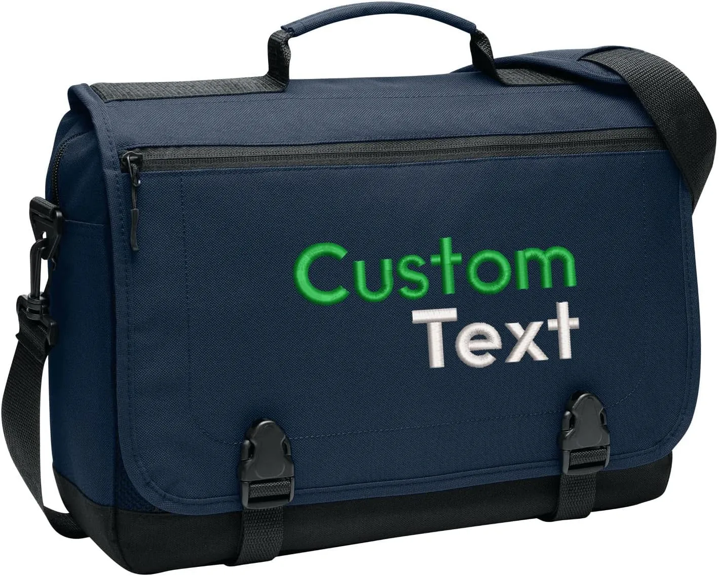 Personalized Messenger Laptop Briefcases - Add Your Embroidered Text, Monogram or Logo - Custom Shoulder Bag