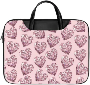 Pink Diamond Laptop Case Slim Water Resistant Computer Bag with Handle Briefcase for Work