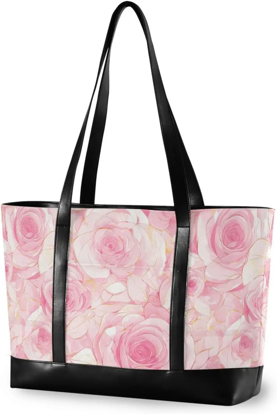 Pink Romantic Rose Flowers professional briefcase for women with zipper laptop travel bag for yoga with diaper bulto para laptop