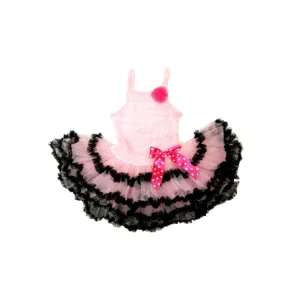 Pink Ruffle Black Trim Tutu Petti Dress Girl S-XL